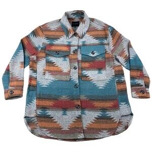 Dictionary Womens L/XL Aztec Shacket Fall Shirt Jacket Western Boho Southwest